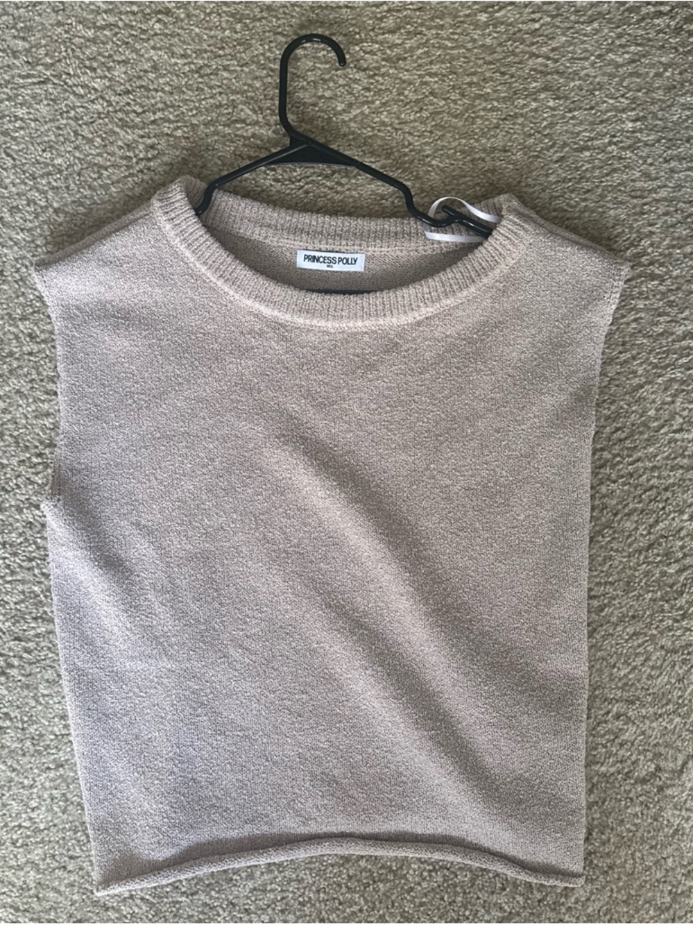 Princess Polly Beige Sleeveless Crewneck Knit Top - Picture 3 of 3